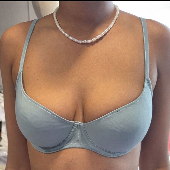 La Perla Other - La Perla Blue Gray Contrast Stitch Bra
